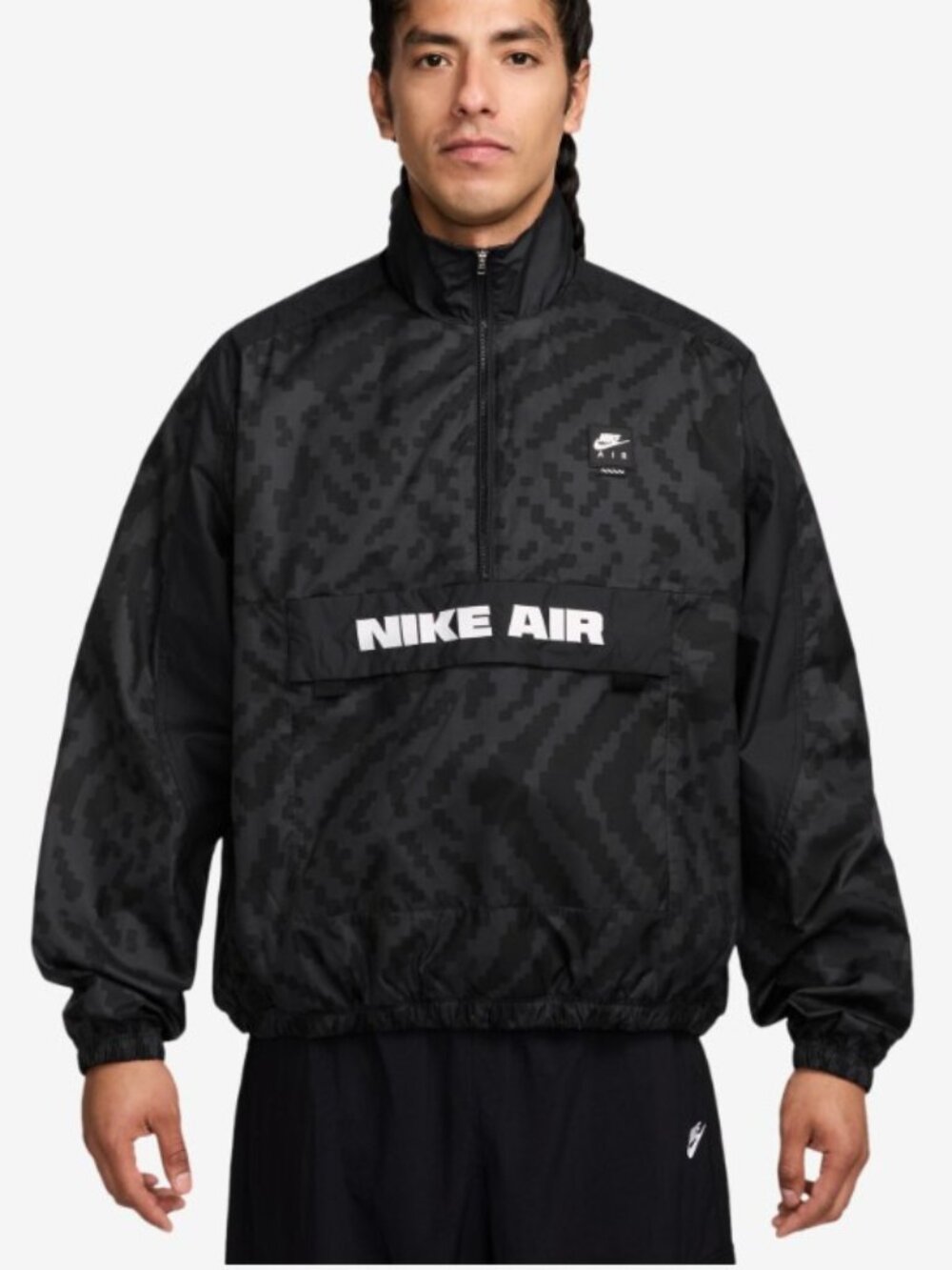Nike Air Mens Half Zip Jacket Mens Large Anthracite Black Oversized HV0878-060